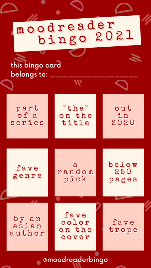 mood reader bingo card