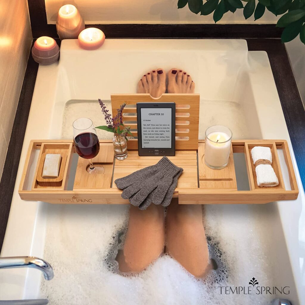 bamboo bath tray mother's day gift ideas